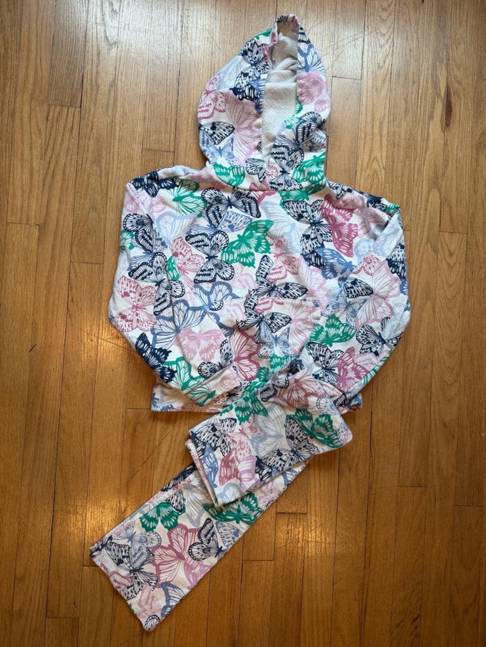 GAP Kids Butterfly & Floral Hooded Set in Pink, Blue & Cream